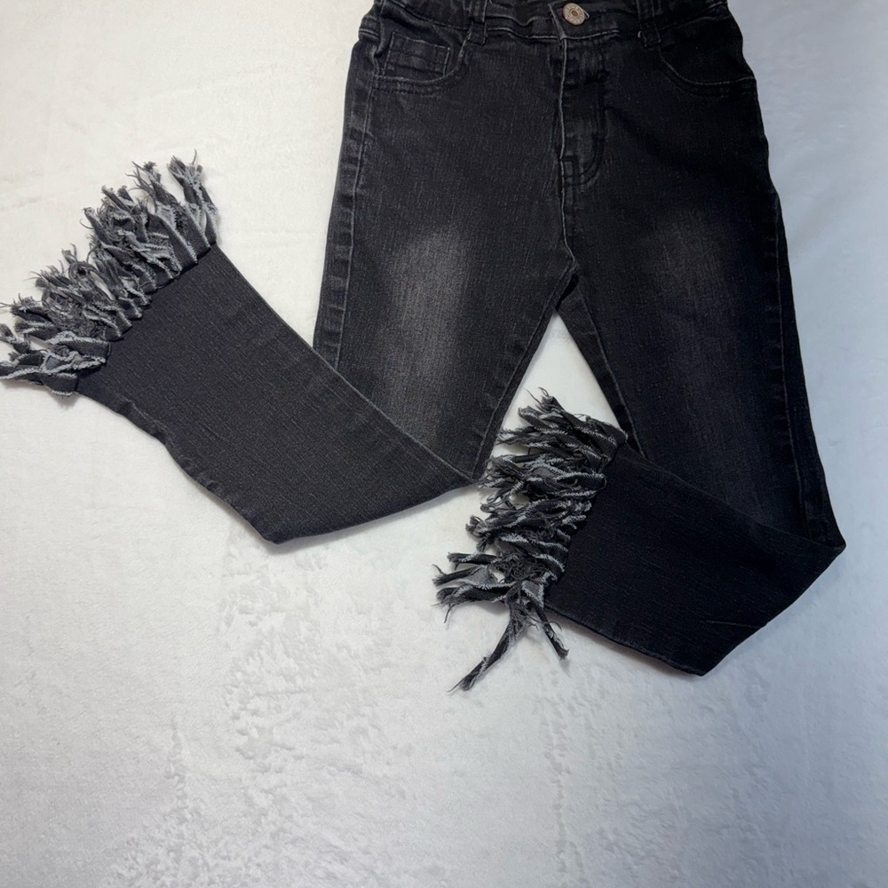 Boutique Fringed Girls Black jeans - Picture 2 of 9
